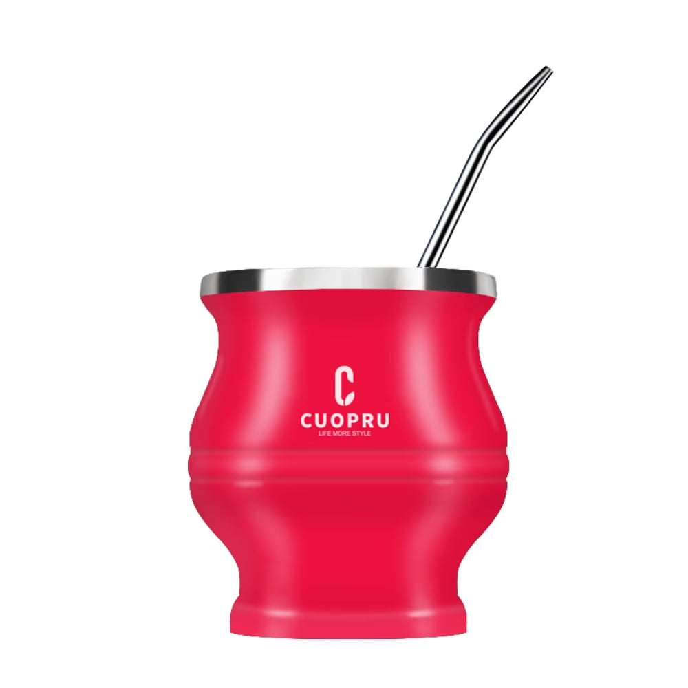 Yerba Mate Tea Cup Double-walled Mate Cup with Straw Stainless Steel Yerba Mate Set with Bombilla Yerba Mate acacuss