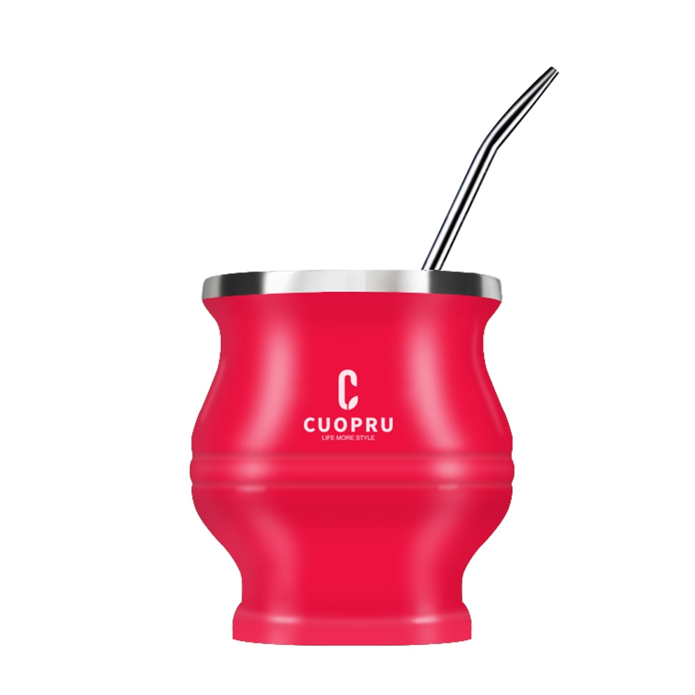 Yerba Mate Tea Cup Double-walled Mate Cup with Straw Stainless Steel Yerba Mate Set with Bombilla Yerba Mate acacuss