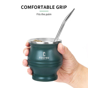 Yerba Mate Tea Cup Double-walled Mate Cup with Straw Stainless Steel Yerba Mate Set with Bombilla Yerba Mate acacuss