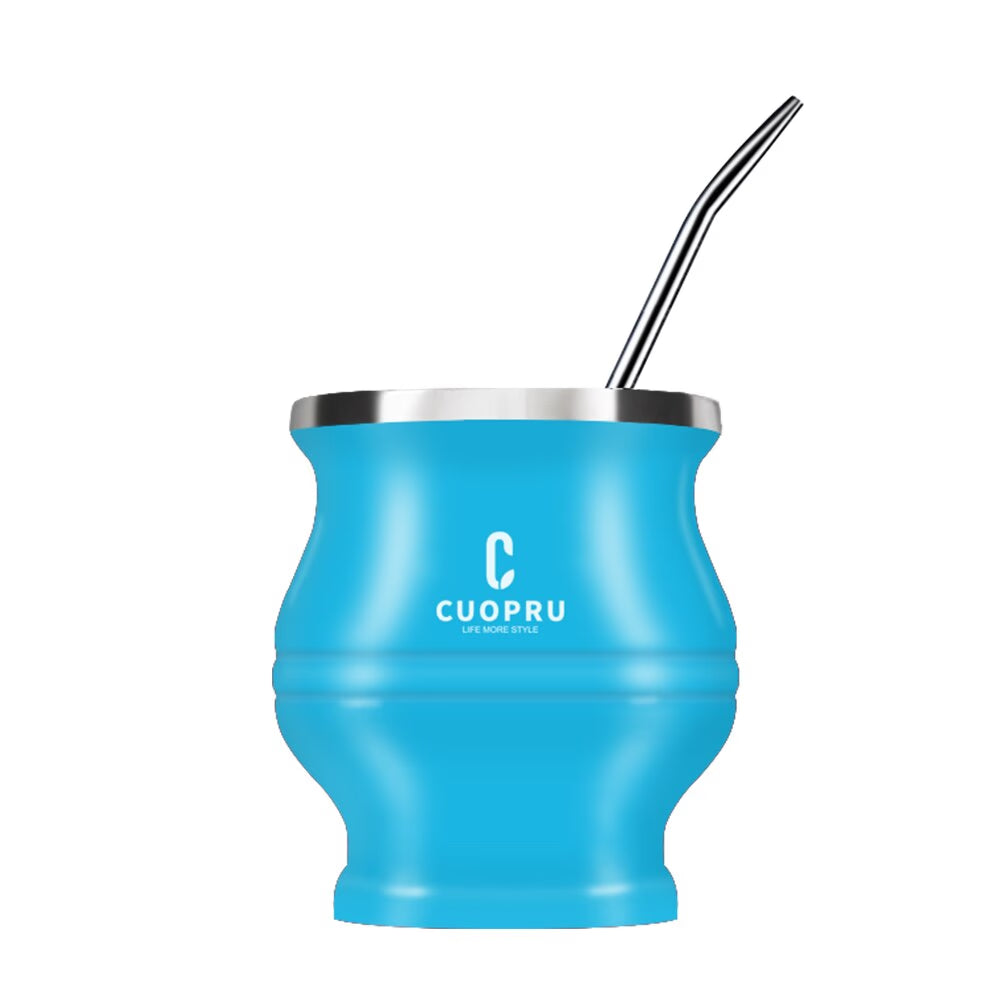 Yerba Mate Tea Cup Double-walled Mate Cup with Straw Stainless Steel Yerba Mate Set with Bombilla Yerba Mate acacuss
