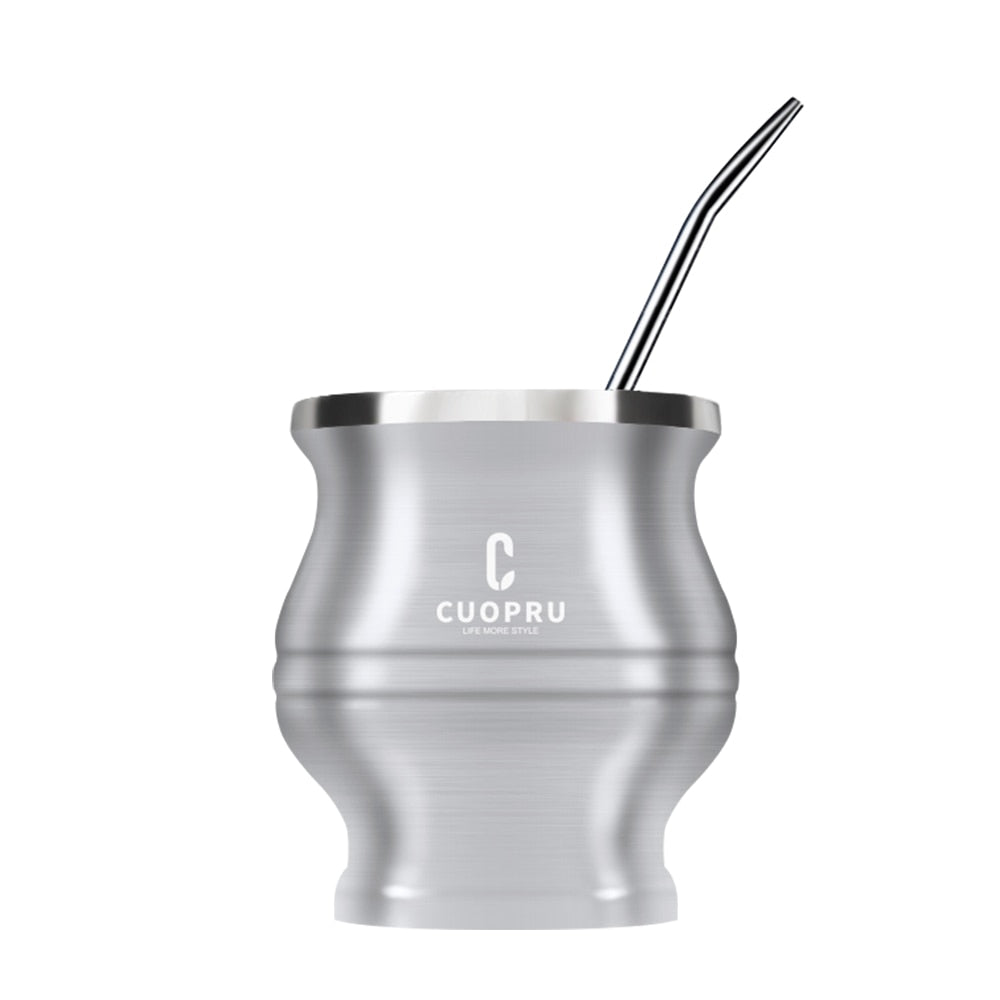Yerba Mate Tea Cup Double-walled Mate Cup with Straw Stainless Steel Yerba Mate Set with Bombilla Yerba Mate acacuss