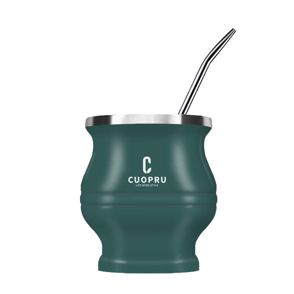 Yerba Mate Tea Cup Double-walled Mate Cup with Straw Stainless Steel Yerba Mate Set with Bombilla Yerba Mate acacuss
