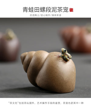 Yixing Handmade Purple Sand Tea PetCreative Frog Water Spray Kung Fu Tea SetTea Tray Ornaments Home Tea Table TeaPlay acacuss