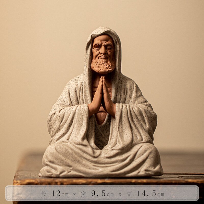 Yoga Buddha Zen Bodhisattva Ceramic Figure Home Living Room Clubhouse Soft Decoration Crafts Fish Tank Landscape Design acacuss