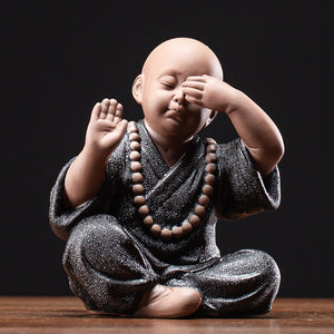 Yoga Monk Ornaments Home Decoration Tea Ceramic Little Novice Monk Fashion Buddha Statue acacuss