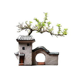 Zen Ceramic Flower Pot for Plants Succulents Desktop Garden Decoration Landscaping Chinese House Huipai Ceramic Vase Gift acacuss