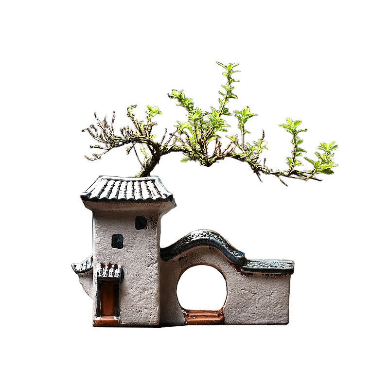 Zen Ceramic Flower Pot for Plants Succulents Desktop Garden Decoration Landscaping Chinese House Huipai Ceramic Vase Gift acacuss