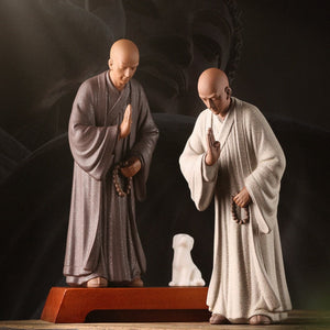Zen Little Monk Buddhist Shami Meditation Sculpture Ceramic Figurines Tearoom Fengshui Chinese Statues for Decoration Gift acacuss