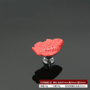 Zinc Alloy Ceramic Handle Round Cabinet Handles Wardrobe Single Hole Desk Drawer Knobs Pastoral Snails Sunflower Fish Pulls acacuss