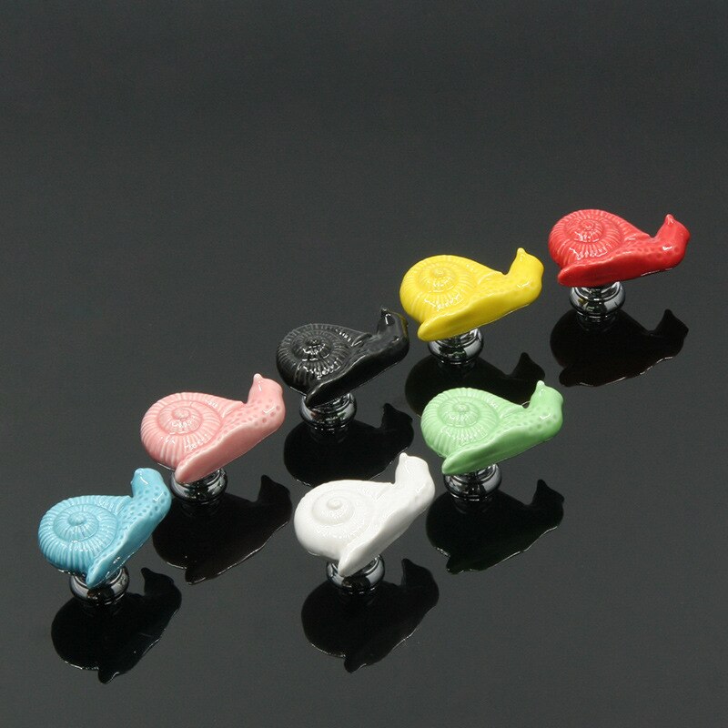 Zinc Alloy Ceramic Handle Round Cabinet Handles Wardrobe Single Hole Desk Drawer Knobs Pastoral Snails Sunflower Fish Pulls acacuss