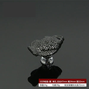 Zinc Alloy Ceramic Handle Round Cabinet Handles Wardrobe Single Hole Desk Drawer Knobs Pastoral Snails Sunflower Fish Pulls acacuss