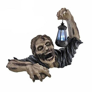 Zombie Lantern Resin Zombie Garden Statues Horror Movie Yard Garden Lawn Gnomes Halloween Outdoor Decor Zombie Statue w Battery acacuss