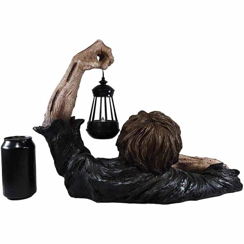Zombie Lantern Resin Zombie Garden Statues Horror Movie Yard Garden Lawn Gnomes Halloween Outdoor Decor Zombie Statue w Battery acacuss