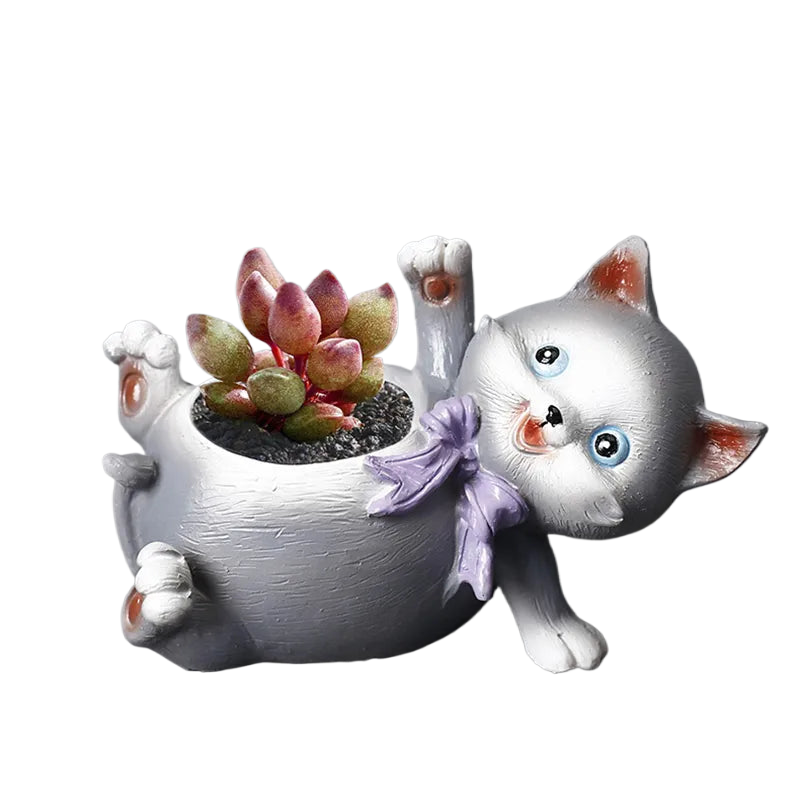 Cartoon Flower Pot Cute Cat Succulent Plant Pots Vase Animal Resin Pots Planters for Indoor Plants FlowerPot Home Decoration acacuss