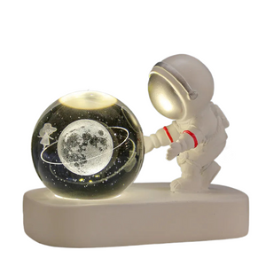 Creative 3D Astronaut Crystal Ball Led Night Light for Children Bedroom Planet Space Solar System Lamp USB Christmas Kid Gift acacuss