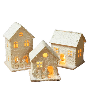 1pc Christmas Ornaments LED Lights Wooden House Luminous Cabin With Snow Christmas Decorations For Home New Year 2023 Xmas Gifts acacuss