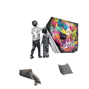 Child Graffiti Abstract Fist Mobile Shackle Wall Art Picture Canvas Decorative Painting Poster Prints for Living Room Home Decor acacuss