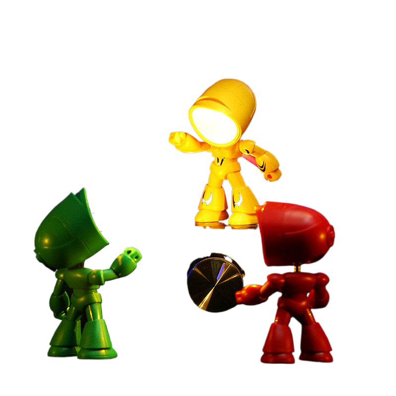Cute LED Hero Table Lamp Mini Portable Cool Mecha Cute Robot Night Light Bedroom Home Decoration Kids Boys Gifts acacuss