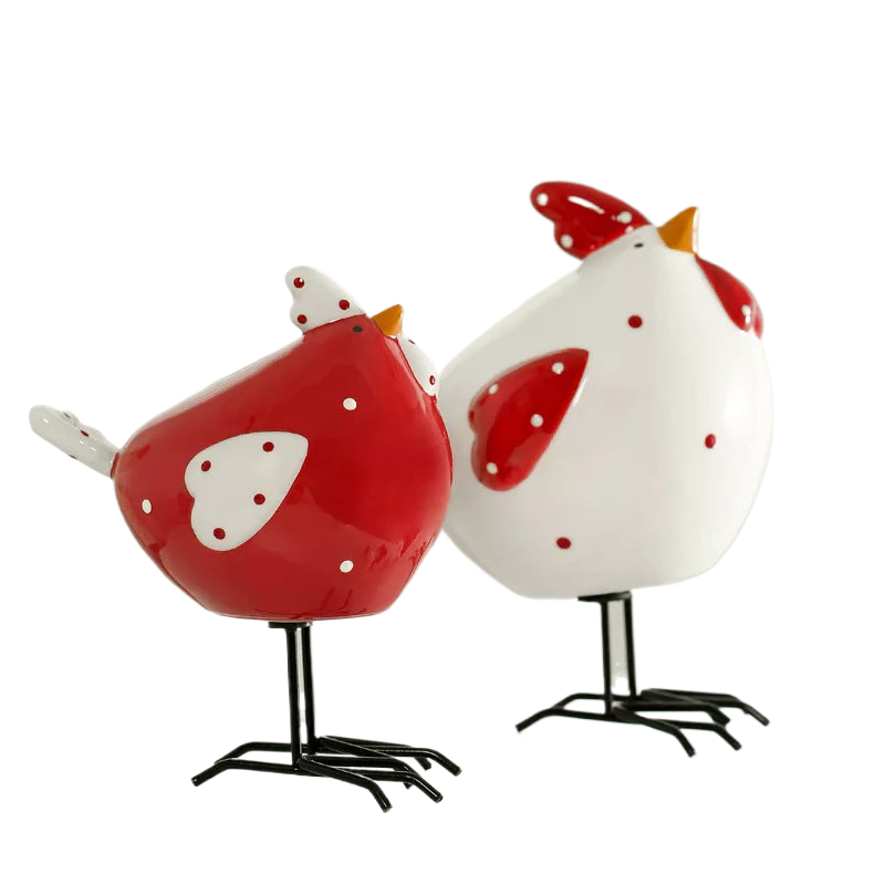 Creative Nordic Porcelain Chicken Ornaments, Christmas Decorations for Home, Cute Room Decoration Accessories, 2023 acacuss