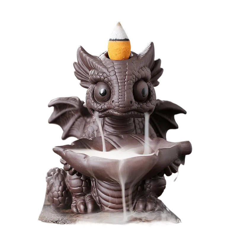 1pc Ceramic Waterfall Incense Burner, Vintage Dragon Backflow Incense Burner, Household Burner Catcher Holder (Without Incense） acacuss
