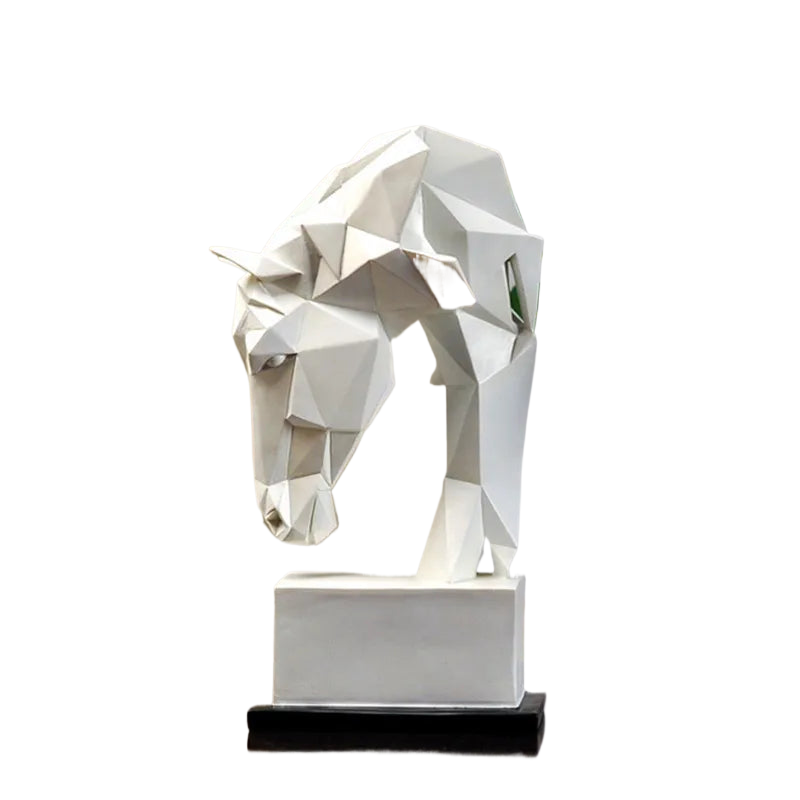 Horse Head Ornaments Resin Nordic Modern Home Decoration Art Animal Geometric Origami Crafts Furnishings Desk Decor Statuette