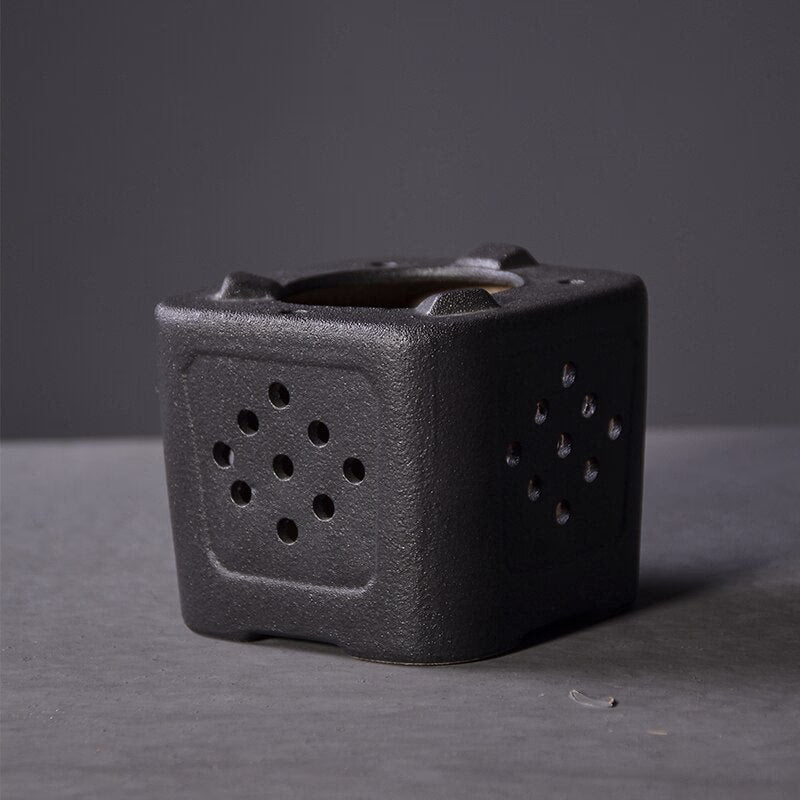 black crockery ceramic kyusu teapot - tea pot drinkware 500ml acacuss