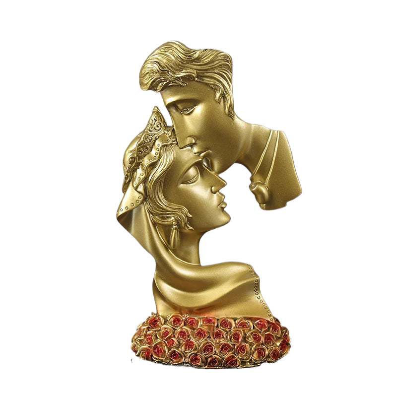 Creative Lovers Abstract Sculpture Statue Couple Kissing Romantic Love Ornaments Figure Home Souvenirs Wedding Supplies Gift acacuss