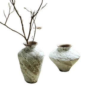 Chinese Zen Ceramic Vase, Living Room, Tea Room, Study Flower Arrangement, Wabi-Sabi, Wind Handmade, Vintage, Rough Pottery, acacuss