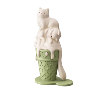 ARTLOVIN Ice Cream Cat Sculpture Resin Figurines For Bookcase Shelf Modern Home Room Decor Creative Animal Figures Best Gift New acacuss