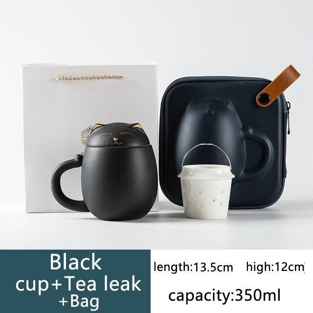 cat mug Lucky Cat Ceramic Cup Creative Tea Cup with Lid Office Household Kettle Milk Cup Coffee Cup Cartoon Custom Gift acacuss