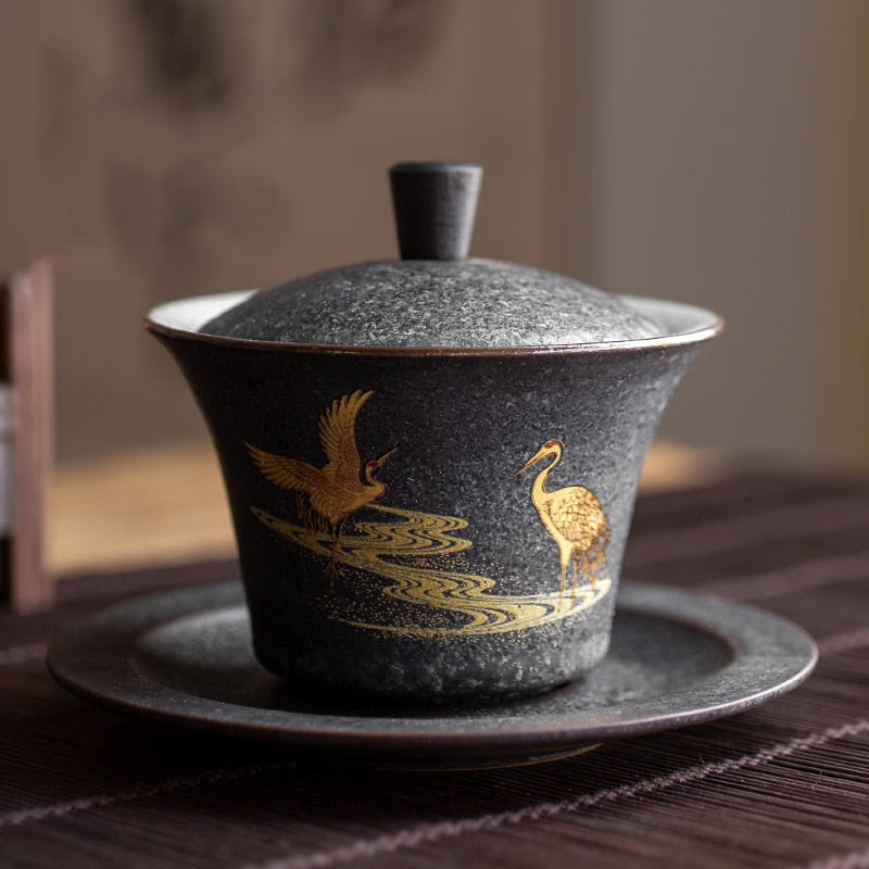 ceramic gaiwan tea cup handmade tureen chinese kung fu tea set drinkware acacuss