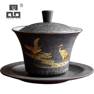 ceramic gaiwan tea cup handmade tureen chinese kung fu tea set drinkware acacuss