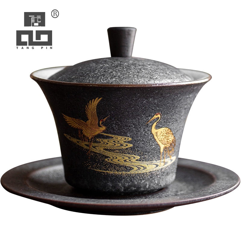 ceramic gaiwan tea cup handmade tureen chinese kung fu tea set drinkware acacuss