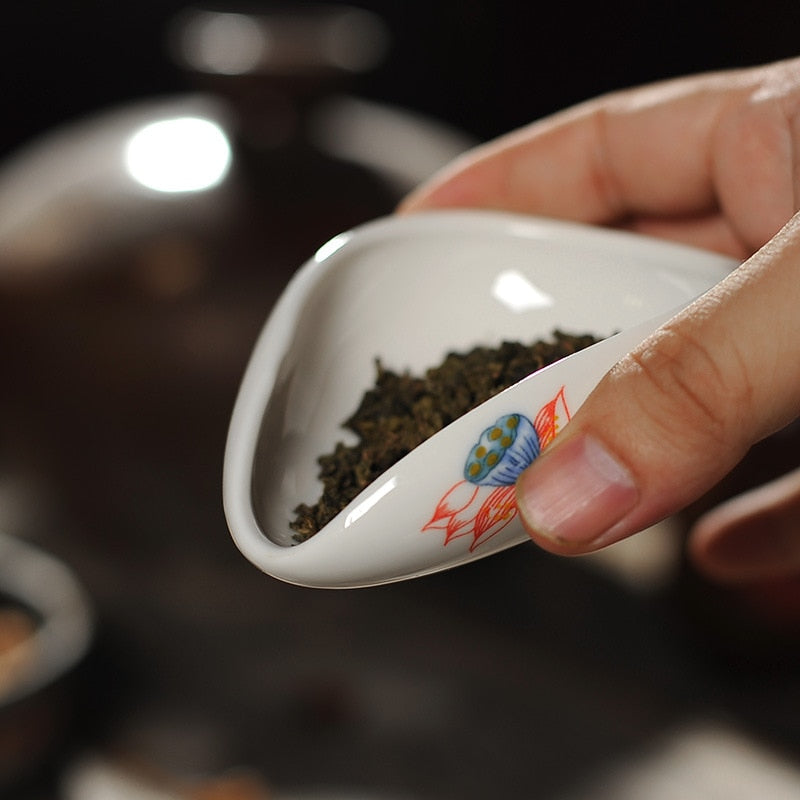 coffee and tea tools ceramic tea scoops ceramic accessories chinese kung fu tea set acacuss