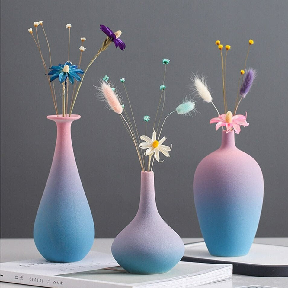 colorful flower vases acacuss