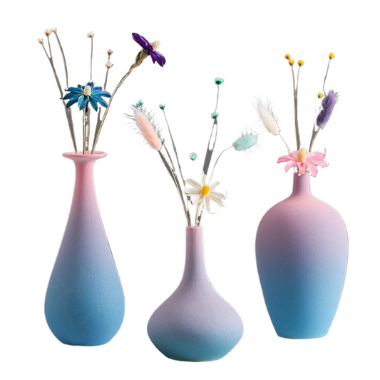 colorful flower vases acacuss