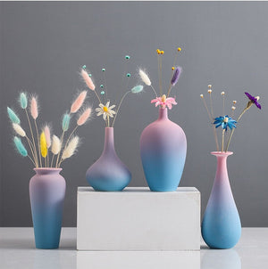 colorful flower vases acacuss