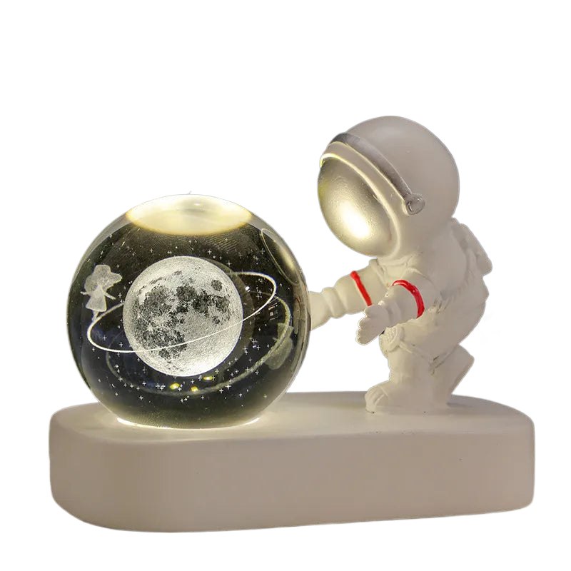 Creative 3D Astronaut Crystal Ball Led Night Light for Children Bedroom Planet Space Solar System Lamp USB Christmas Kid Gift acacuss