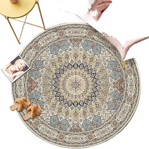 Bohemian Style Round Carpet Decoration Home Large Size Bedroom Rugs Fluffy Soft Carpet for Living Rooms Short Plush Floor Mats acacuss