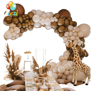 136Pcs Coffee Skin Color Balloons Garland Arch Kit Khaki Brown Latex Globos Baby Shower Backdrop Wedding Birthday Party Decor acacuss