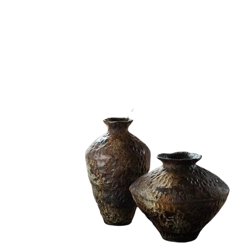 Ceramic active glaze surface rustic vase vintage vase zen decoration rough pottery pot handmade vintage porcelain vase acacuss