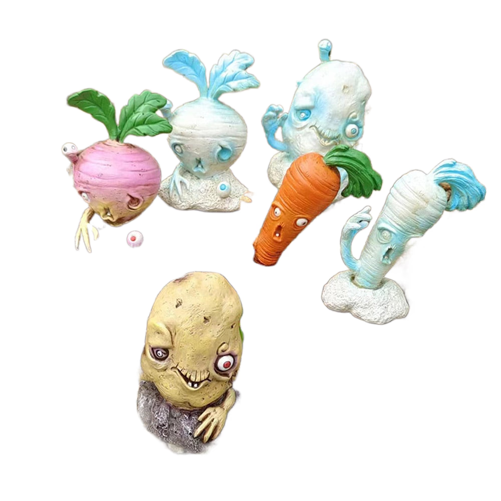 Creative Fruit and Vegetable Zombie Decorative Figurines Halloween Decoration Crafts Ornament Garden Home Decoration Accessories acacuss
