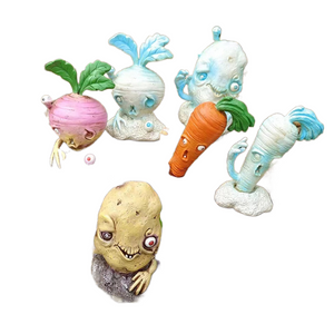 Creative Fruit and Vegetable Zombie Decorative Figurines Halloween Decoration Crafts Ornament Garden Home Decoration Accessories acacuss