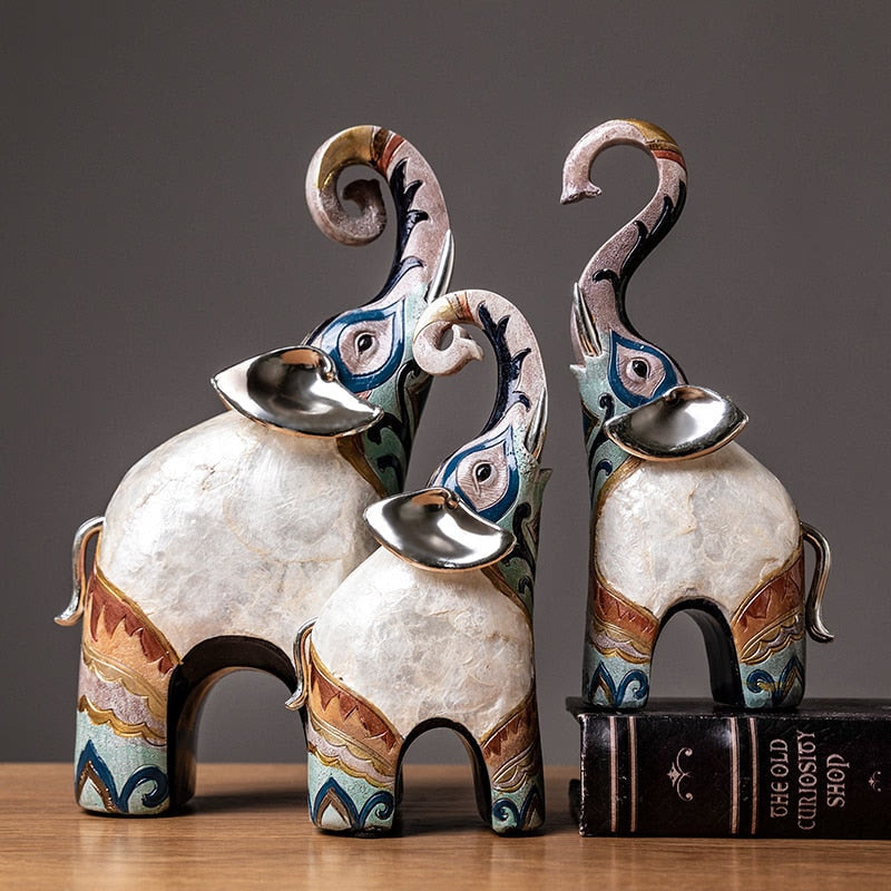 india style decorative elephant statue office desktop Decorative statues Home Decoration elephant figurine decor retro figures acacuss