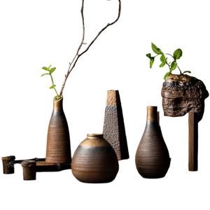 ACACUSS Japanese Terracotta Table Vase Pottery best house warming ornaments gift - ACACUSS