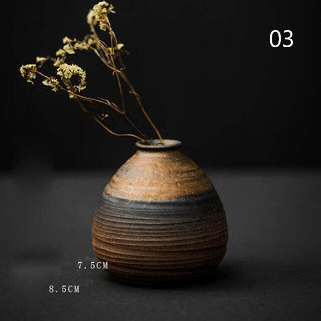ACACUSS Japanese Terracotta Table Vase Pottery best house warming ornaments gift - ACACUSS