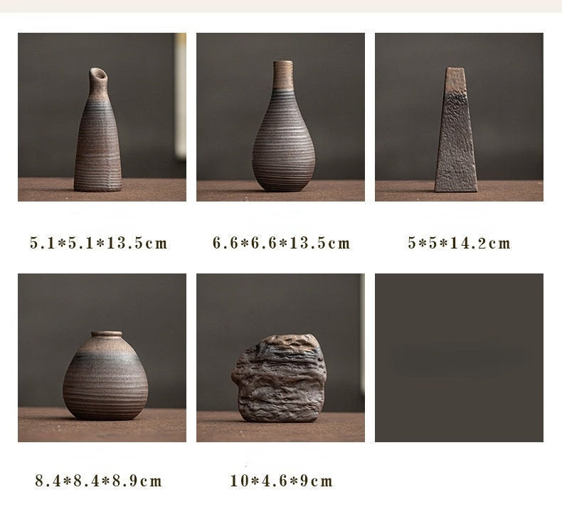 ACACUSS Japanese Terracotta Table Vase Pottery best house warming ornaments gift - ACACUSS
