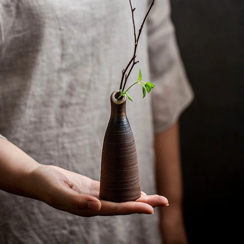 ACACUSS Japanese Terracotta Table Vase Pottery best house warming ornaments gift - ACACUSS