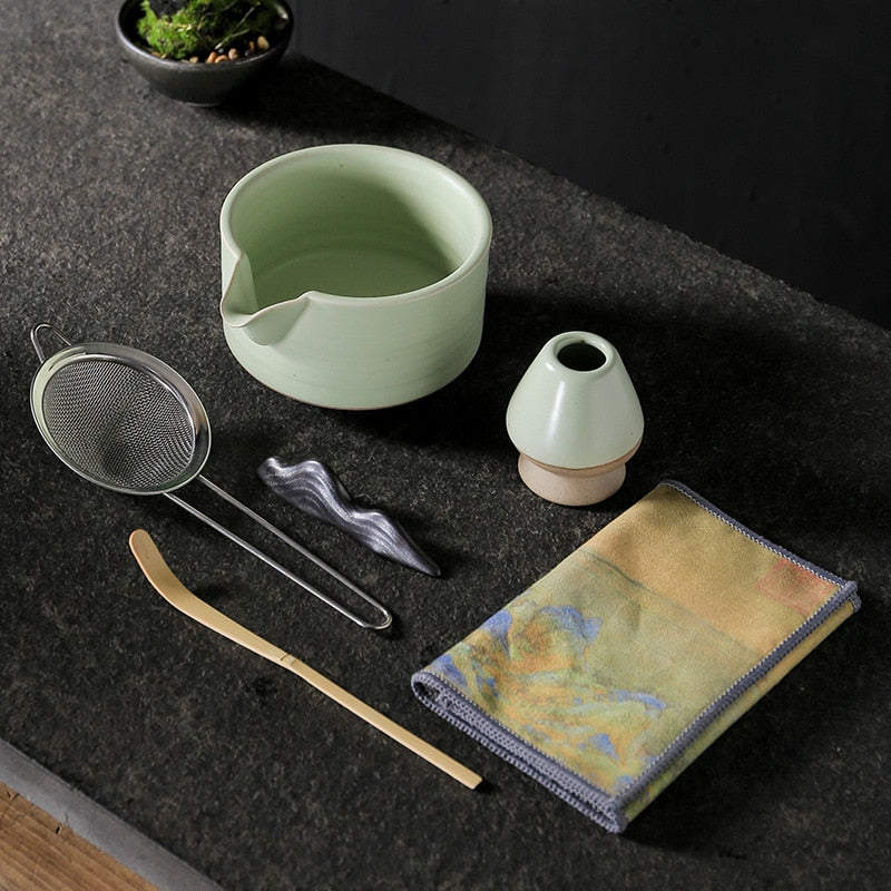 matcha tea sets tea accessories Japanese Tea tools set ceramic Tea bowl tea sets complete set Tea ceremony set Tea Spoon Scoop acacuss