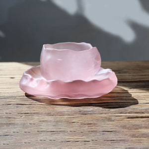 pink cups with handmade glass Japanese-style first snow master cup pink tea cups Kung Fu cups acacuss